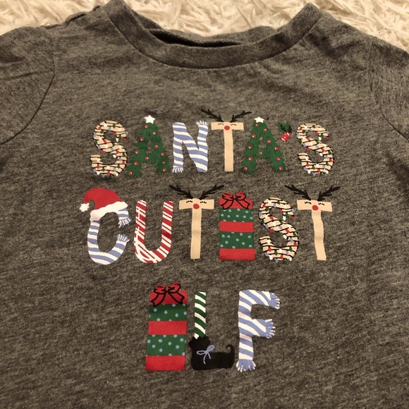 Santa’s Cutest Elf Holiday Christmas First Impressions T-Shirt 24m - Picture 2 of 4